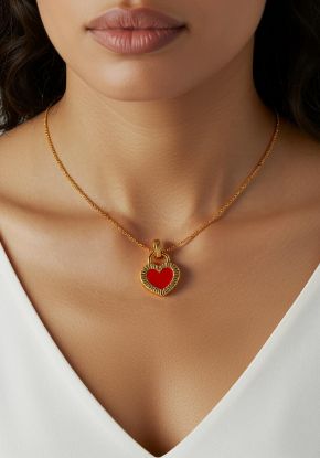 Picture of Amora LockHeart Pendant Necklace and Earing