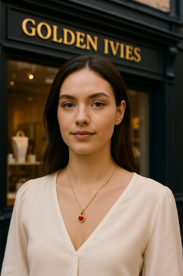 Picture of Amora Duet Heart Pendant Necklace and Earing