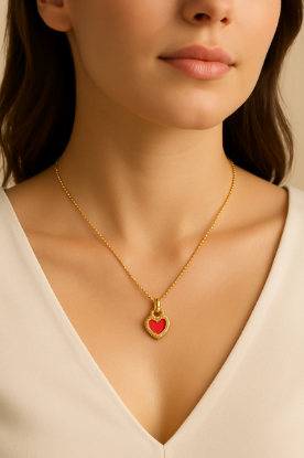 Picture of Amora LockHeart Pendant Necklace and Earing