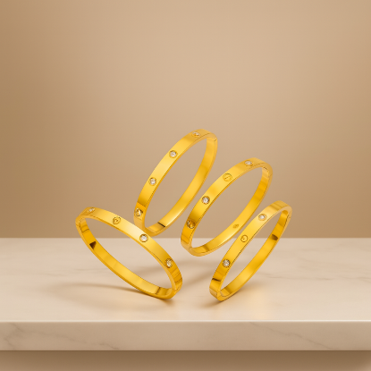 Picture of EternaLock™ Luxe Gold-Plated Bangle Bracelet