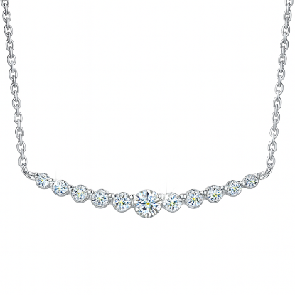 Picture of Aurora Cascade™ Moissanite Bar Necklace